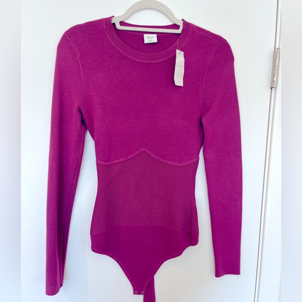 Abercrombie Long Sleeve Crew Corset Sweater Bodysuit